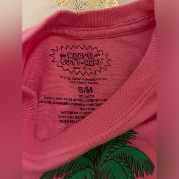 hot pink cropped beavis and butthead graphic tee - Picture 2 of 3